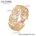 52165 Joyería de Xuping China al por mayor brazalete de lujo plateado oro de la forma del estilo de la flor para las mujeres